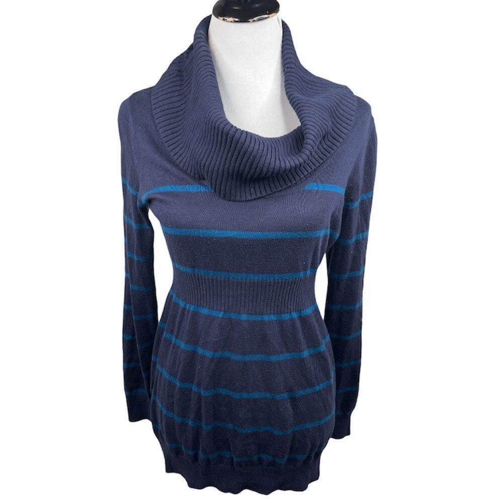 Liz Lange Maternity Cowl Neck Sweater Blue, Medium
